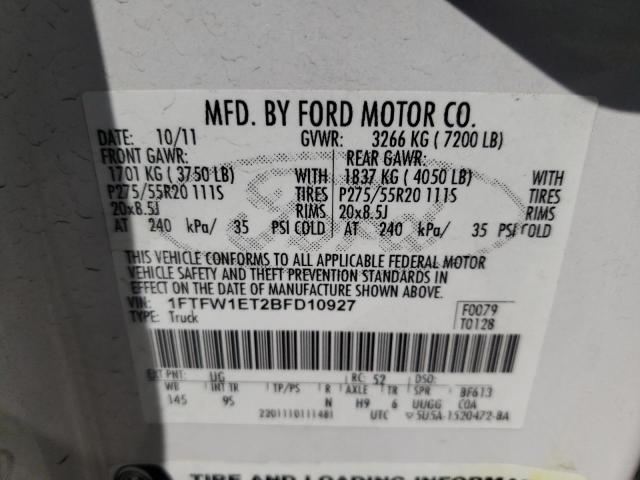 Photo 10 from auction – 2011 FORD F150 SUPER with VIN 1FTFW1ET2BFD10927