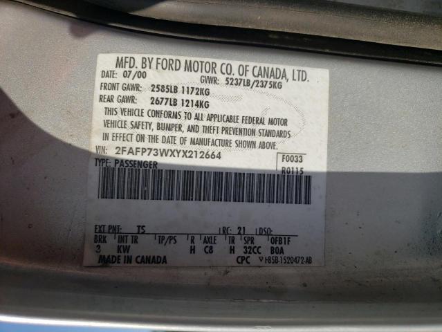 Photo 10 from auction – 2000 FORD CROWN VICT with VIN 2FAFP73WXYX212664