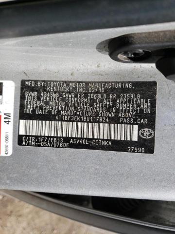 Photo 10 from auction – 2011 TOYOTA CAMRY BASE with VIN 4T1BF3EK1BU117824