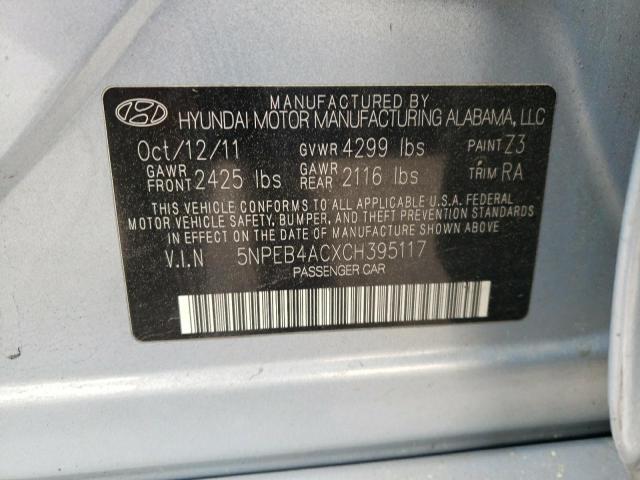 Photo 10 from auction – 2012 HYUNDAI SONATA GLS with VIN 5NPEB4ACXCH395117