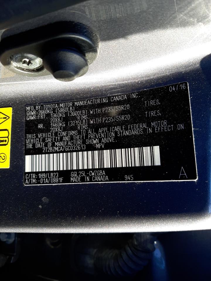 Photo 10 from auction – 2016 LEXUS RX 350 BAS with VIN 2T2BZMCA7GC032613