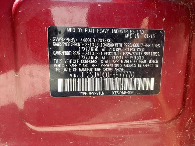 Photo 10 from auction – 2015 SUBARU FORESTER 2 with VIN JF2SJADC0FH577770