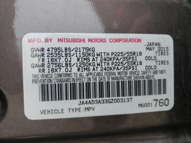Photo 10 from auction – 2016 MITSUBISHI OUTLANDER with VIN JA4AD3A33GZ003137