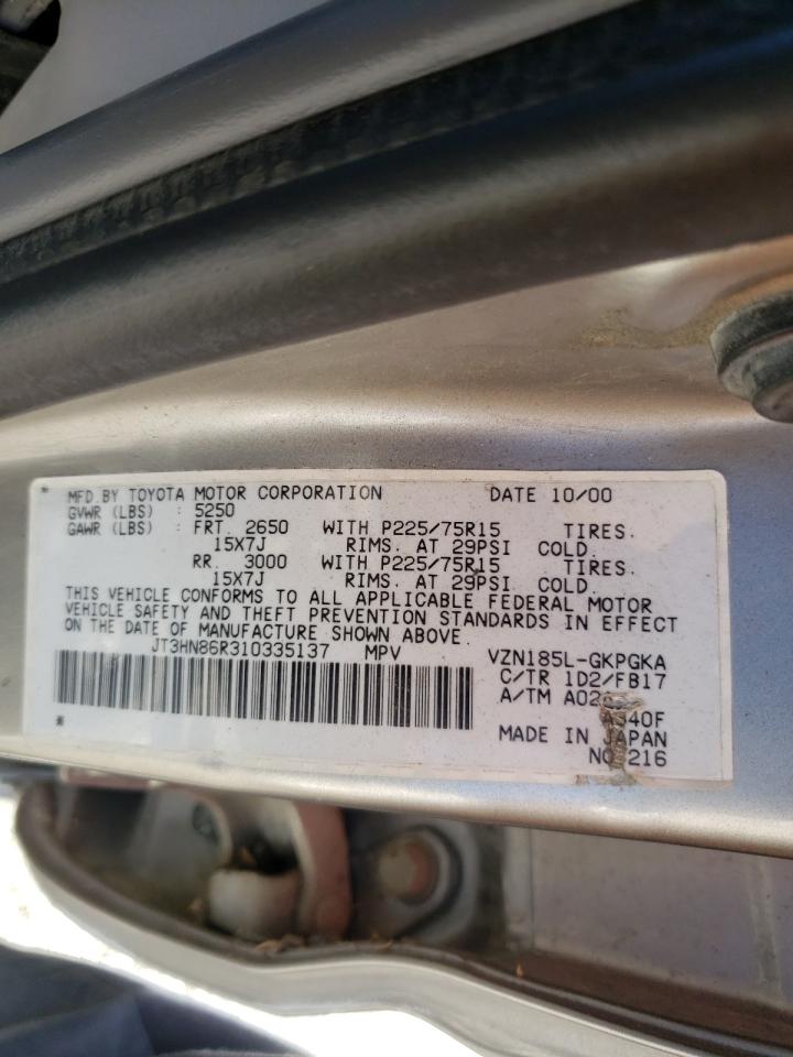 Photo 10 from auction – 2001 TOYOTA 4RUNNER SR with VIN JT3HN86R310335137