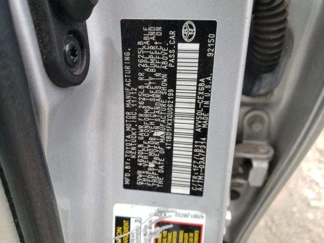 Photo 10 from auction – 2012 TOYOTA CAMRY HYBR with VIN 4T1BD1FKXCU062199