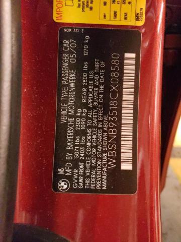 Photo 10 from auction – 2008 BMW M5 with VIN WBSNB93518CX08580