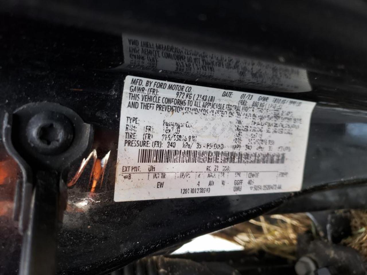 Photo 10 from auction – 2013 FORD FOCUS SE with VIN 1FADP3K25DL259011