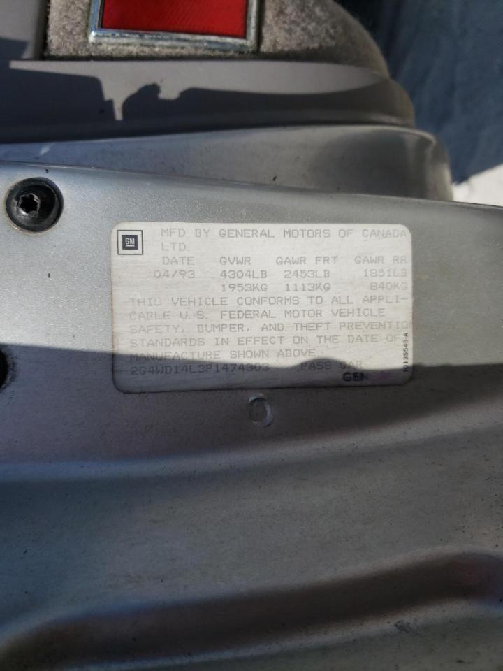 Photo 10 from auction – 1993 BUICK REGAL LIMI with VIN 2G4WD14L3P1474303
