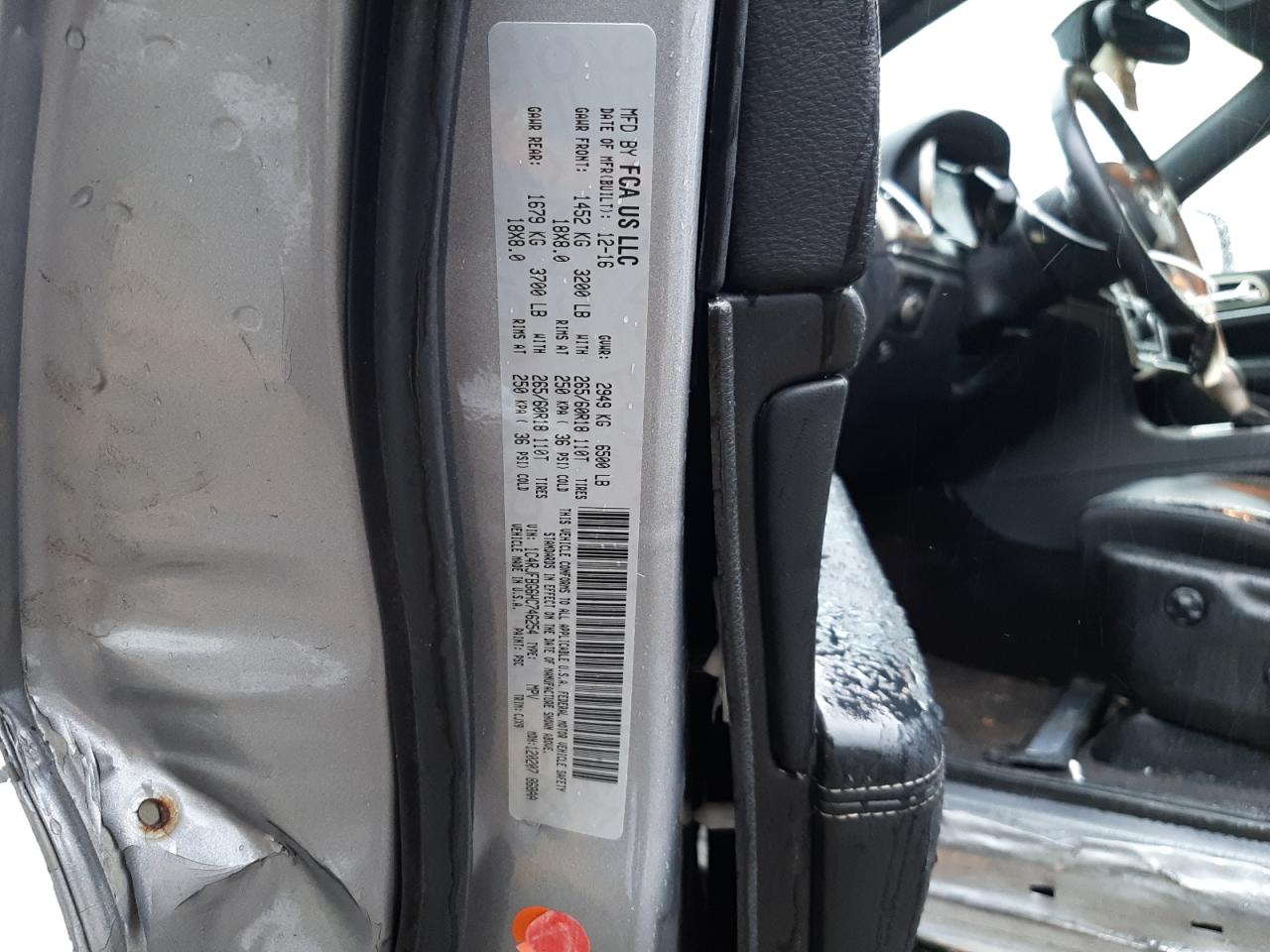 Photo 10 from auction – 2017 JEEP GRAND CHER with VIN 1C4RJFBG6HC746254