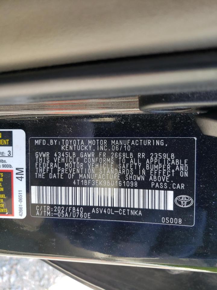 Photo 10 from auction – 2011 TOYOTA CAMRY BASE with VIN 4T1BF3EK9BU161098