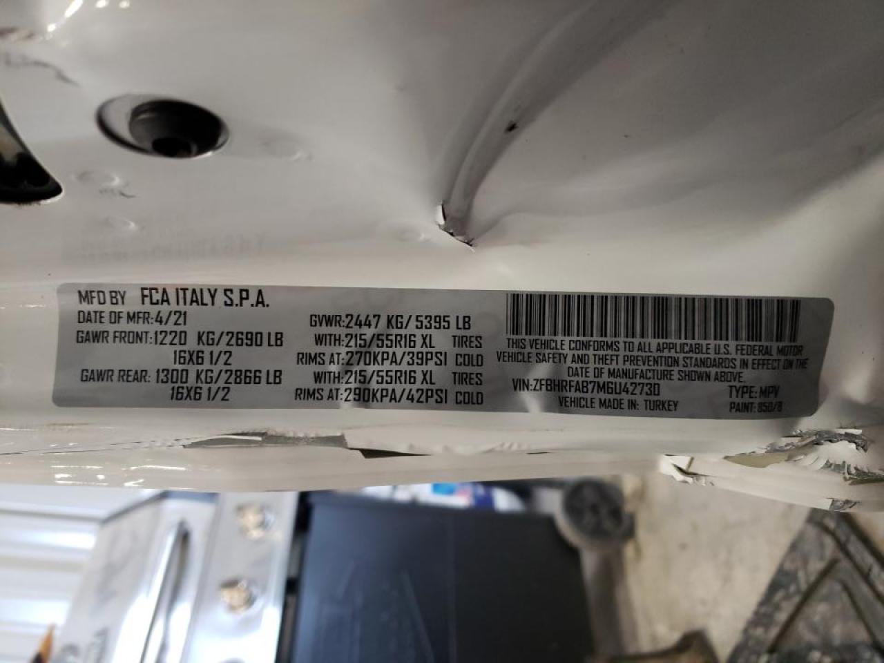 Photo 20 from auction – 2021 RAM PROMASTER with VIN ZFBHRFAB7M6U42730