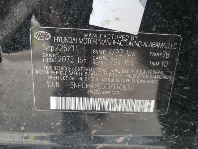 Photo 10 from auction – 2012 HYUNDAI ELANTRA GL with VIN 5NPDH4AE0CH110632