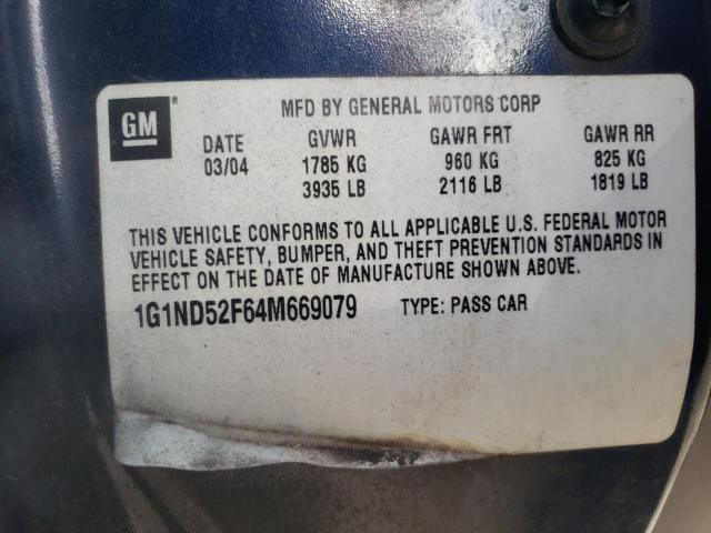 Photo 10 from auction – 2004 CHEVROLET CLASSIC with VIN 1G1ND52F64M669079