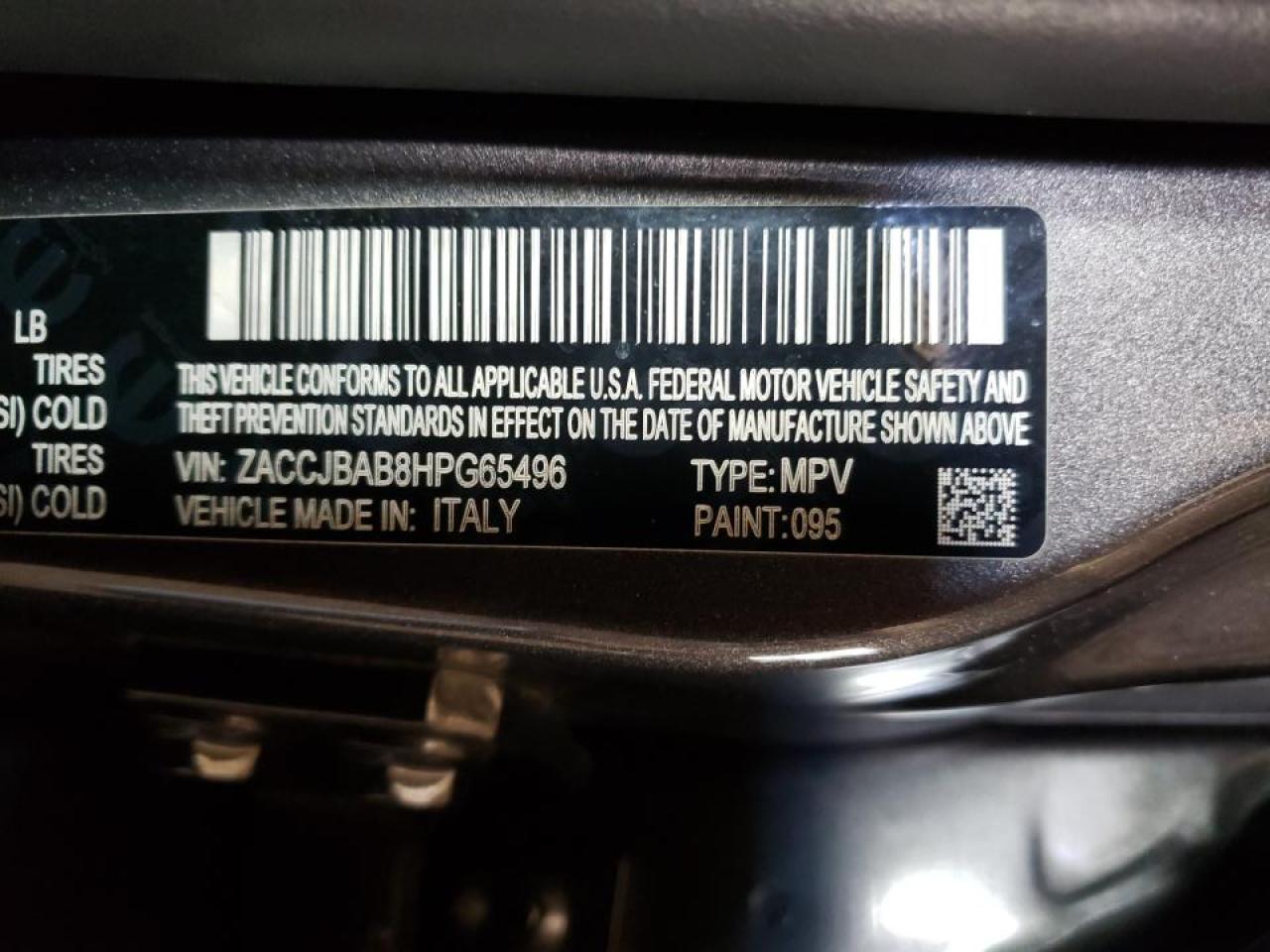 Photo 10 from auction – 2017 JEEP RENEGADE S with VIN ZACCJBAB8HPG65496