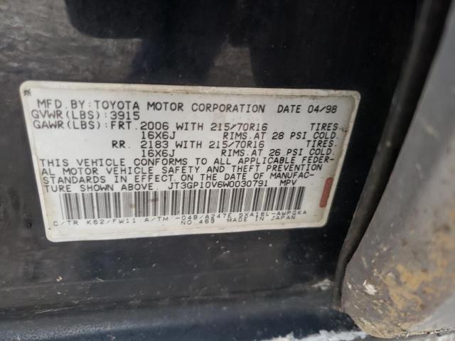 TOYOTA RAV4 1998 with VIN JT3GP10V6W0030791 - Photo from auction