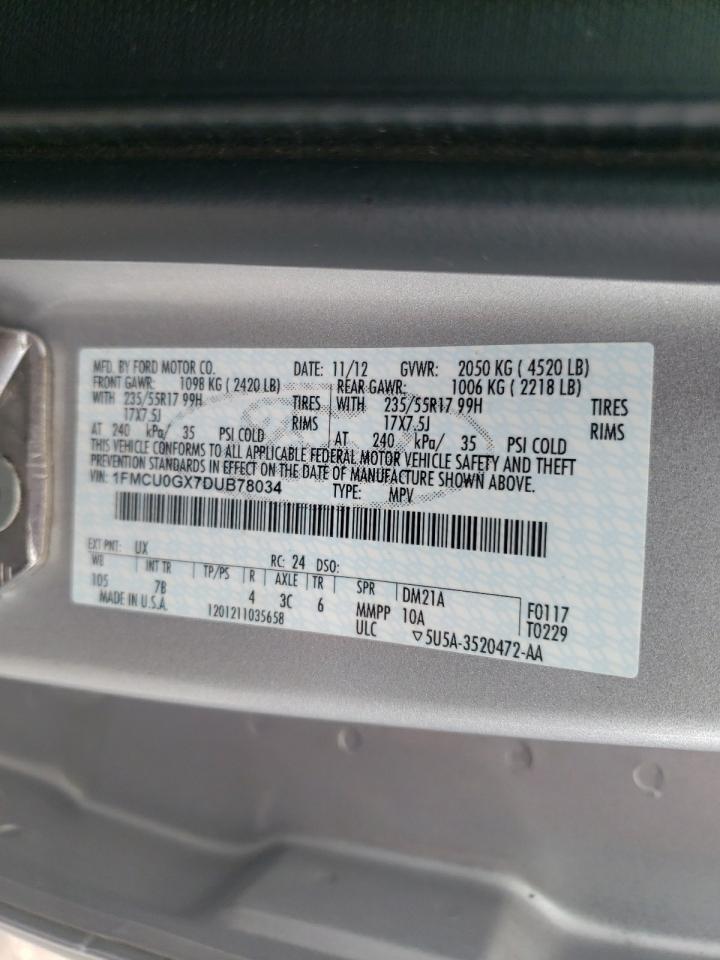 Photo 10 from auction – 2013 FORD ESCAPE SE with VIN 1FMCU0GX7DUB78034