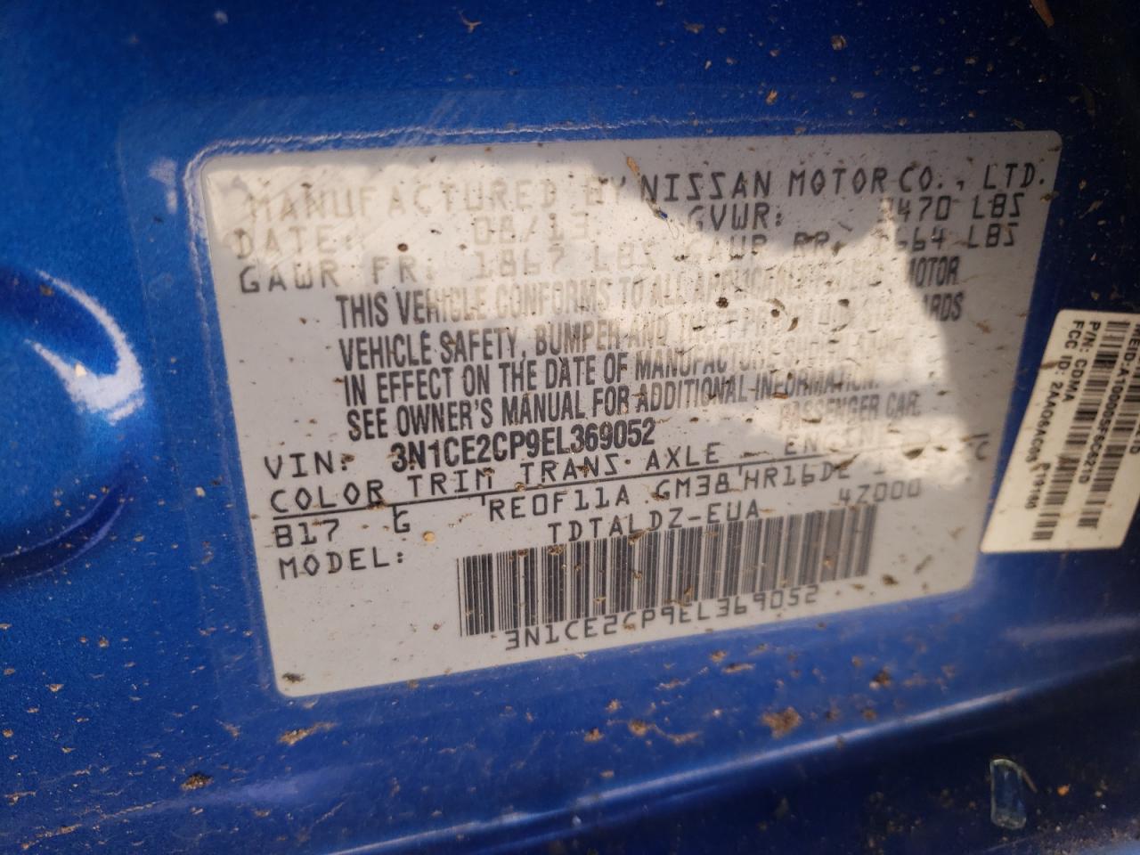 Photo 10 from auction – 2014 NISSAN VERSA NOTE with VIN 3N1CE2CP9EL369052
