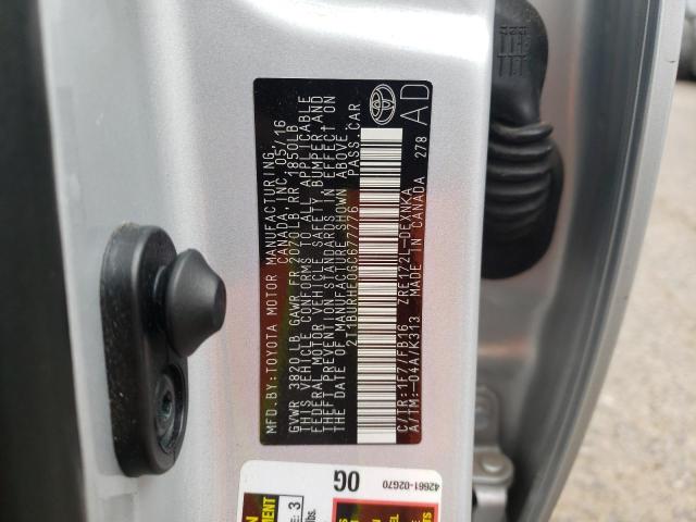 Photo 10 from auction – 2016 TOYOTA COROLLA L with VIN 2T1BURHE0GC677776