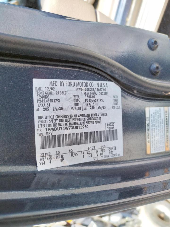 Photo 10 from auction – 2003 FORD EXPLORER E with VIN 1FMDU74W73UB15250