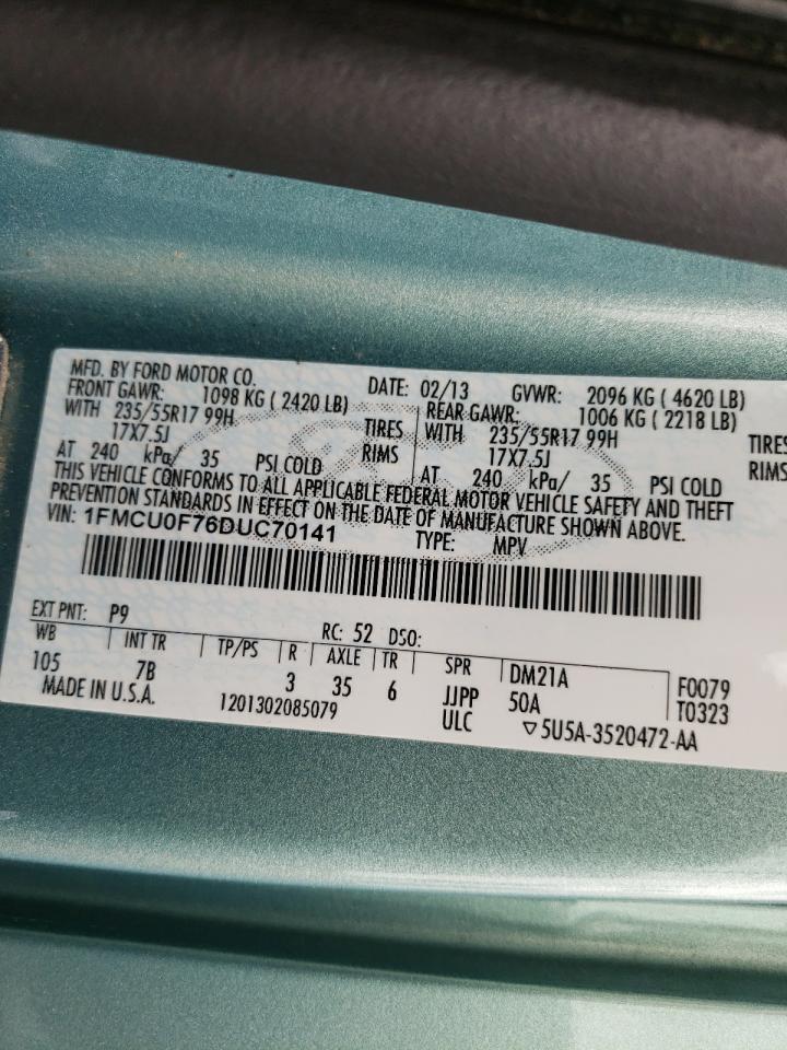 Photo 10 from auction – 2013 FORD ESCAPE S with VIN 1FMCU0F76DUC70141
