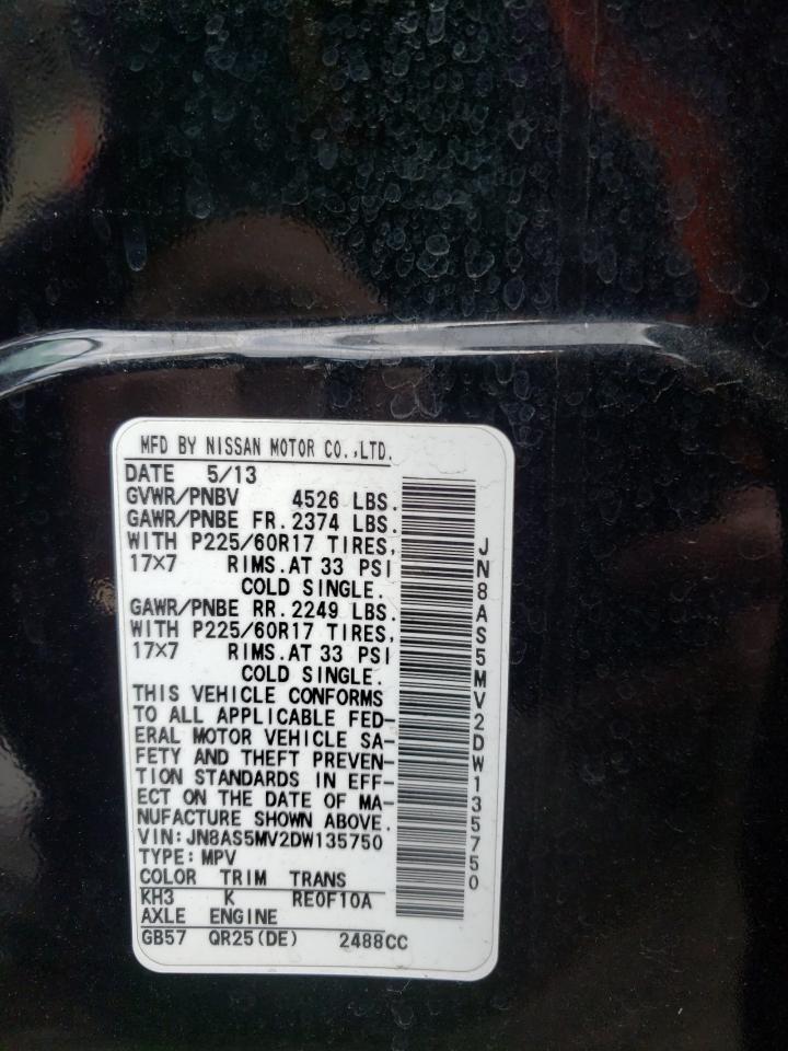 Photo 10 from auction – 2013 NISSAN ROGUE S with VIN JN8AS5MV2DW135750