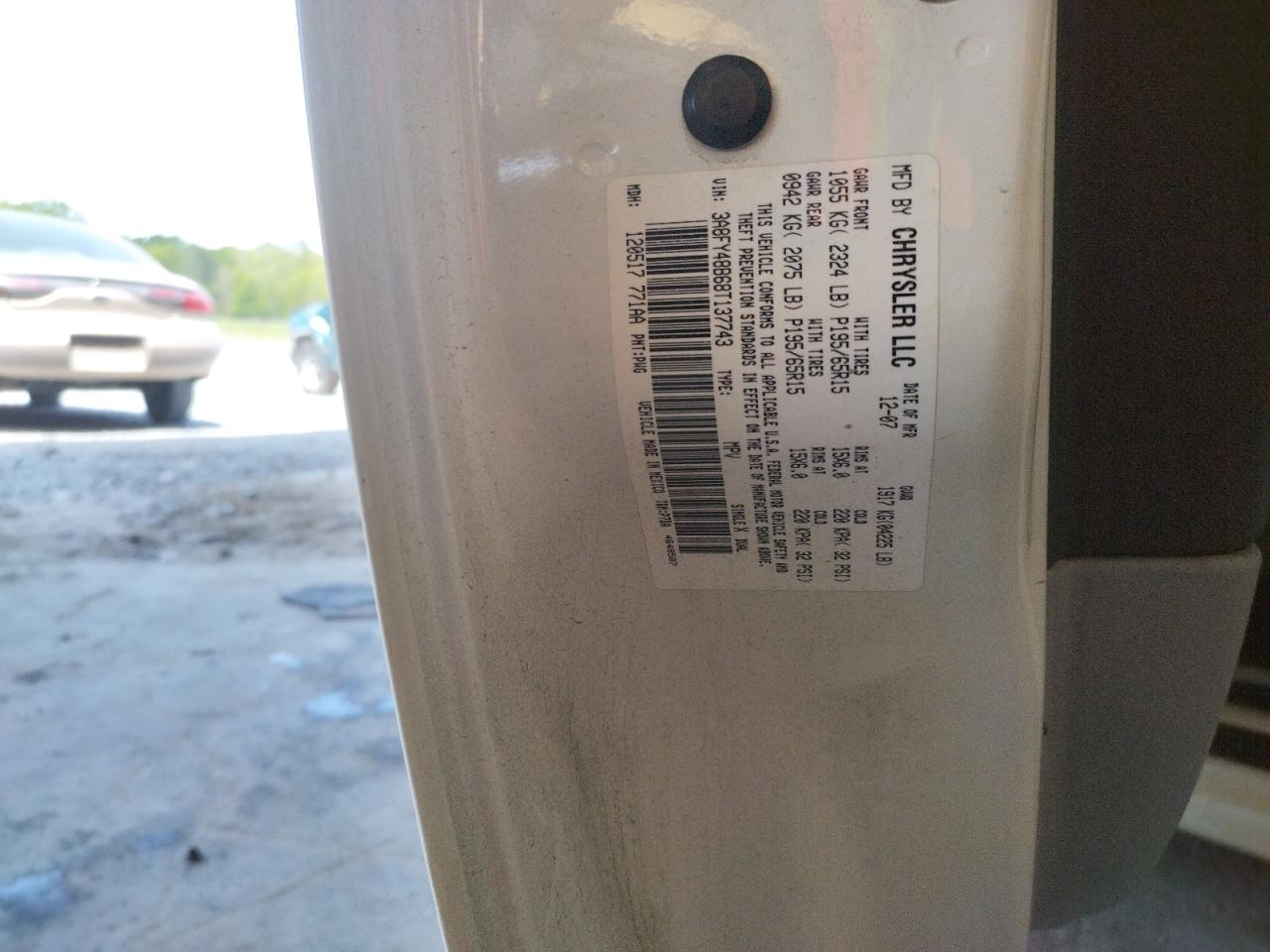 Photo 10 from auction – 2008 CHRYSLER PT CRUISER with VIN 3A8FY48B68T137743