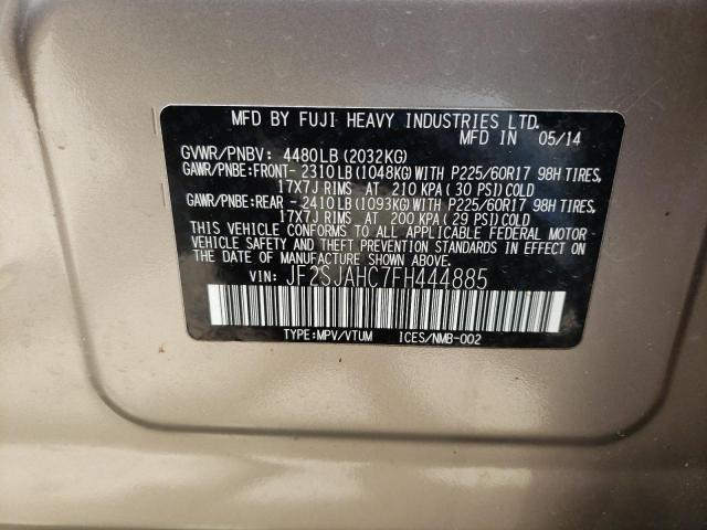 Photo 10 from auction – 2015 SUBARU FORESTER 2 with VIN JF2SJAHC7FH444885