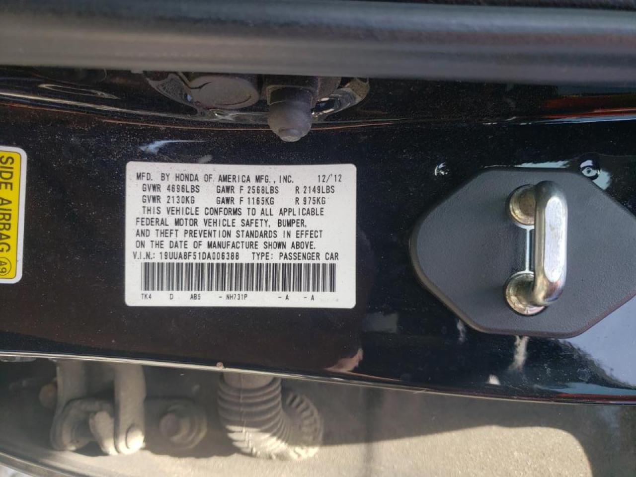 Photo 10 from auction – 2013 ACURA TL TECH with VIN 19UUA8F51DA006388