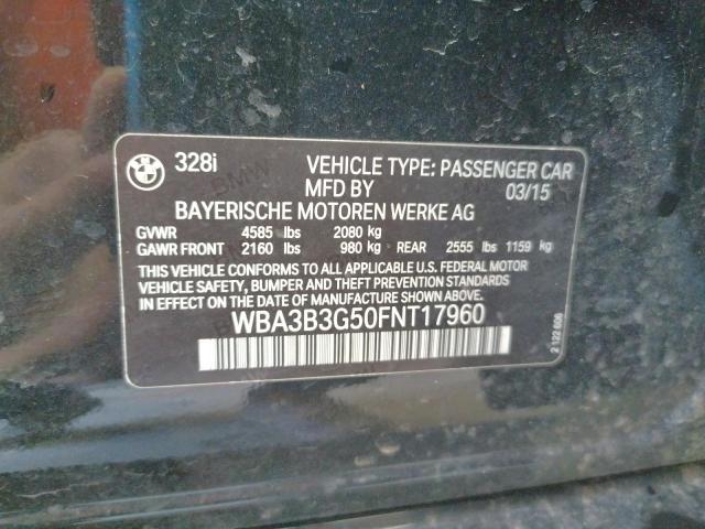 Photo 10 from auction – 2015 BMW 328 XI with VIN WBA3B3G50FNT17960