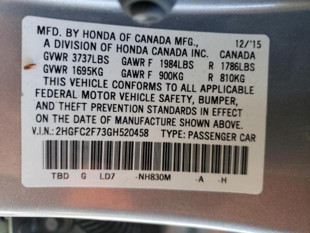 Photo 10 from auction – 2016 HONDA CIVIC EX with VIN 2HGFC2F73GH520458