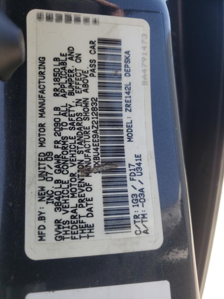 Photo 11 from auction – 2010 TOYOTA COROLLA BA with VIN 1NXBU4EE9AZ212832