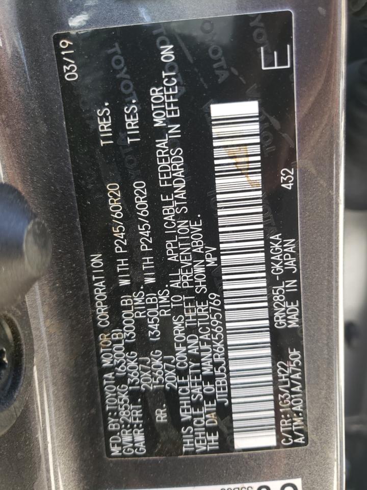 Photo 10 from auction – 2019 TOYOTA 4RUNNER SR with VIN JTEBU5JR6K5695769
