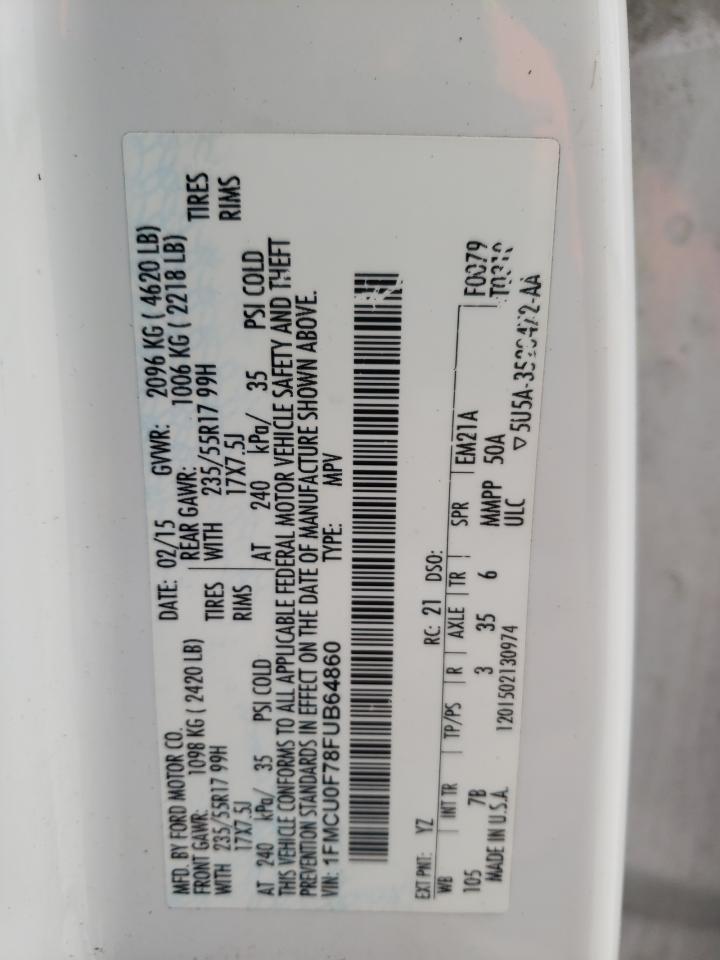 Foto 10 de la subasta – 2015 FORD ESCAPE S con VIN 1FMCU0F78FUB64860