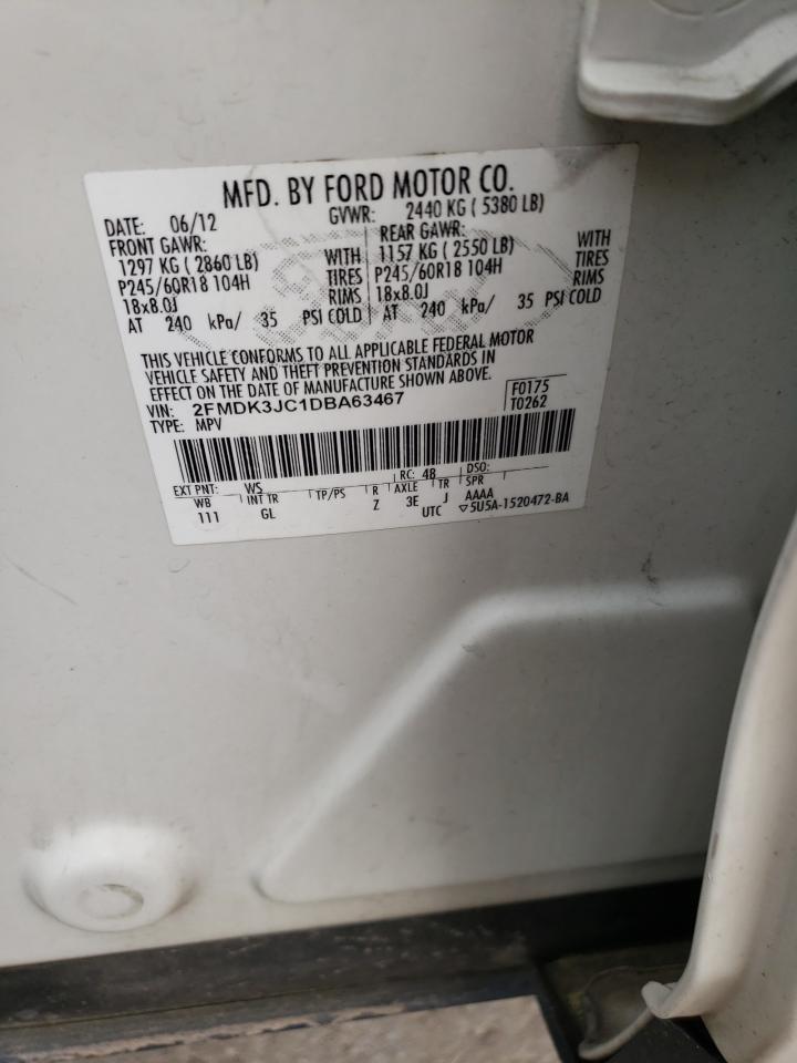Photo 10 from auction – 2013 FORD EDGE SEL with VIN 2FMDK3JC1DBA63467