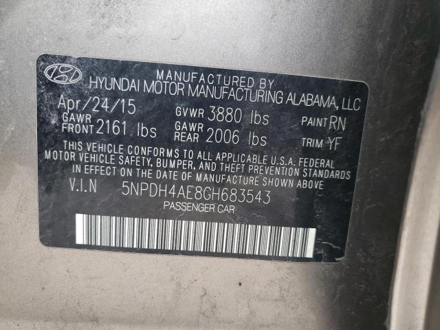 Photo 10 from auction – 2016 HYUNDAI ELANTRA SE with VIN 5NPDH4AE8GH683543