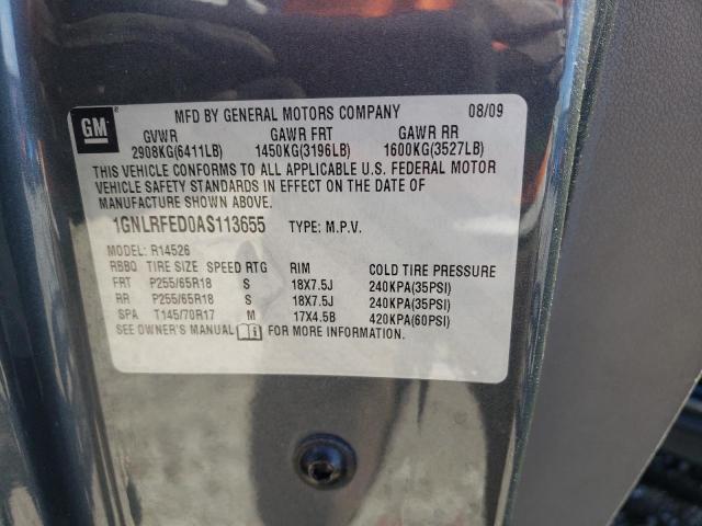 Photo 10 from auction – 2010 CHEVROLET TRAVERSE L with VIN 1GNLRFED0AS113655