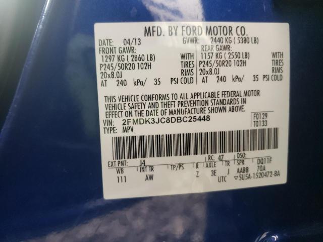 Photo 10 from auction – 2013 FORD EDGE SEL with VIN 2FMDK3JC8DBC25448
