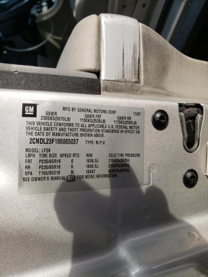 Photo 10 from auction – 2008 CHEVROLET EQUINOX LS with VIN 2CNDL23F186065037