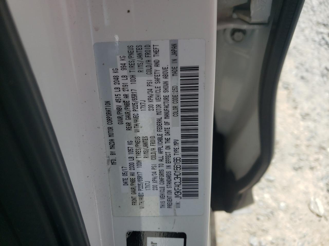 Photo 10 from auction – 2017 MAZDA CX-5 TOURI with VIN JM3KFACL3H0156166
