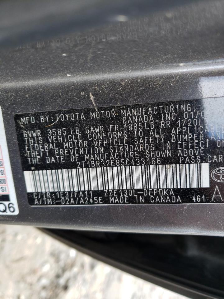 Photo 10 from auction – 2005 TOYOTA COROLLA CE with VIN 2T1BR32E85C433166