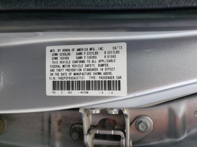 Photo 10 from auction – 2012 HONDA ACCORD with VIN 1HGCP2F6XCA227731