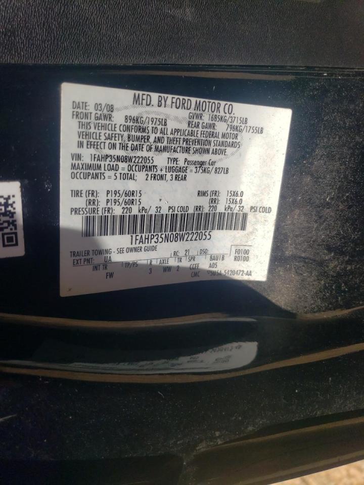 Photo 10 from auction – 2008 FORD FOCUS with VIN 1FAHP35N08W222055