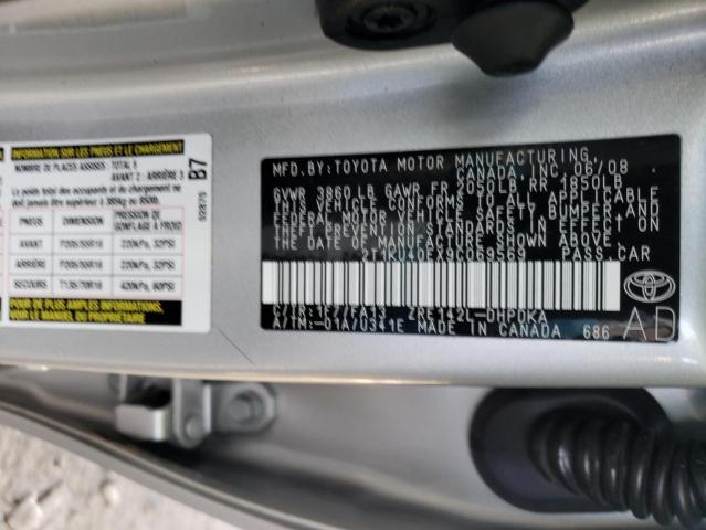 TOYOTA COROLLA MA 2009 with VIN 2T1KU40EX9C069569 - Photo from auction