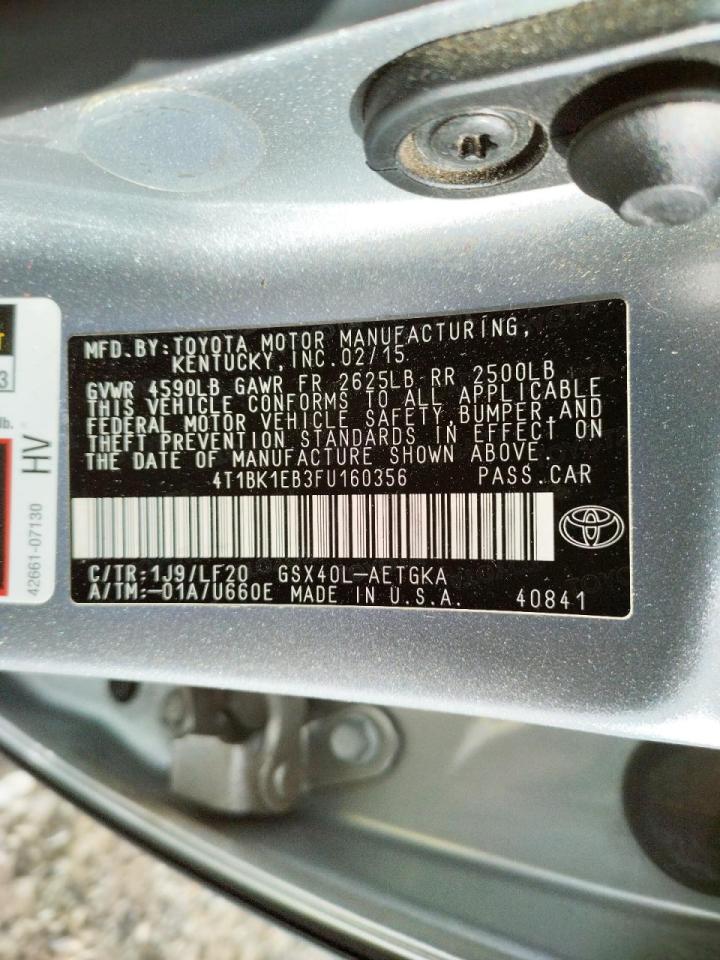 Photo 10 from auction – 2015 TOYOTA AVALON XLE with VIN 4T1BK1EB3FU160356