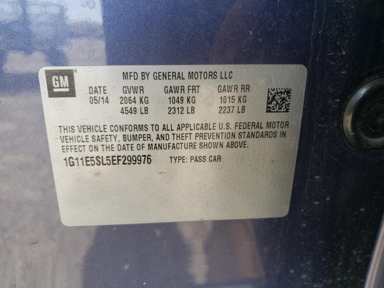 Photo 10 from auction – 2014 CHEVROLET MALIBU 2LT with VIN 1G11E5SL5EF299976