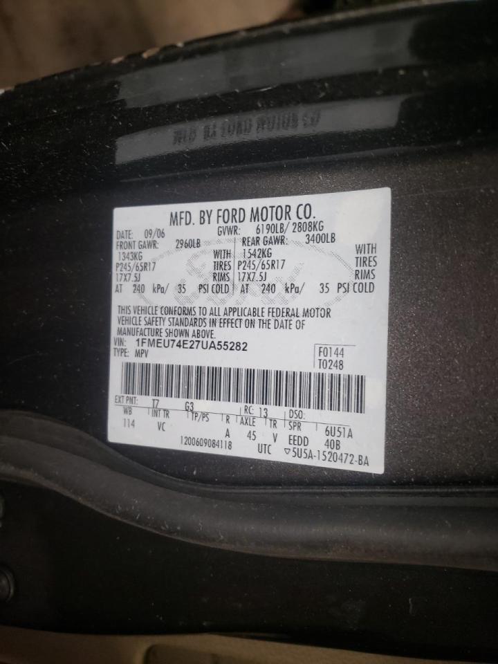 Photo 10 from auction – 2007 FORD EXPLORER E with VIN 1FMEU74E27UA55282