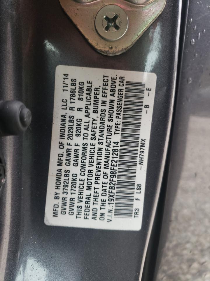 Photo 10 from auction – 2015 HONDA CIVIC EXL with VIN 19XFB2F98FE212814