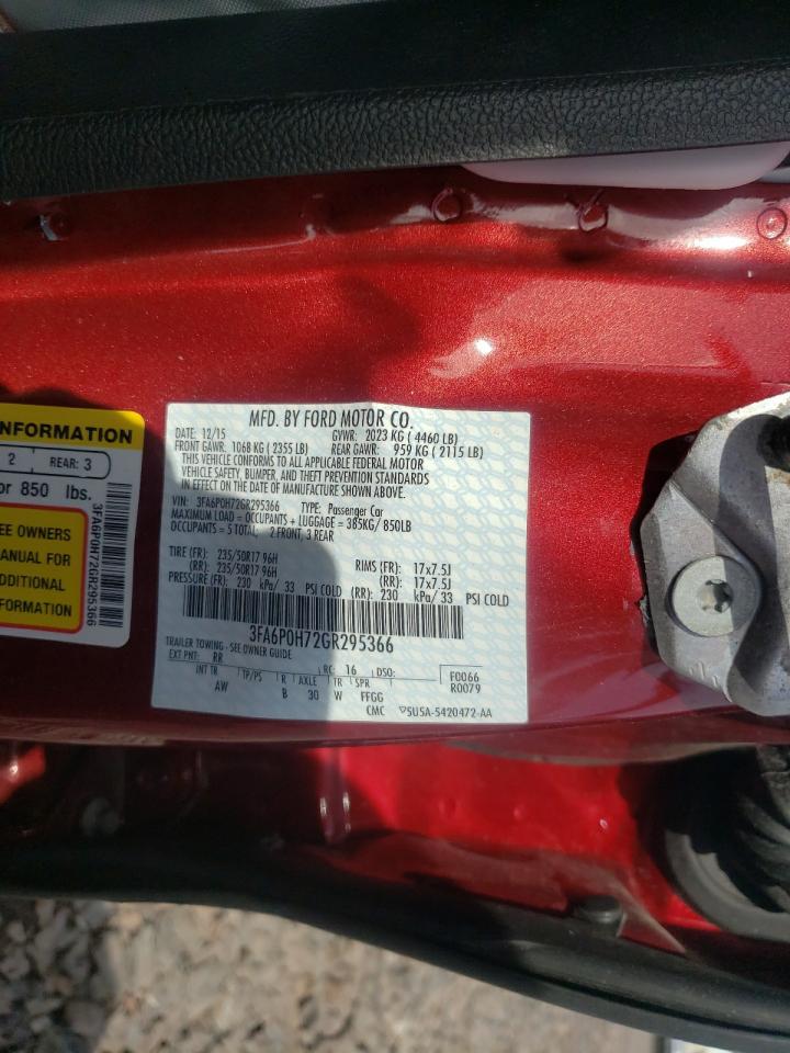 Photo 10 from auction – 2016 FORD FUSION SE with VIN 3FA6P0H72GR295366