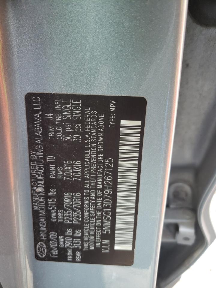 Photo 10 from auction – 2009 HYUNDAI SANTA FE G with VIN 5NMSG13D79H267125