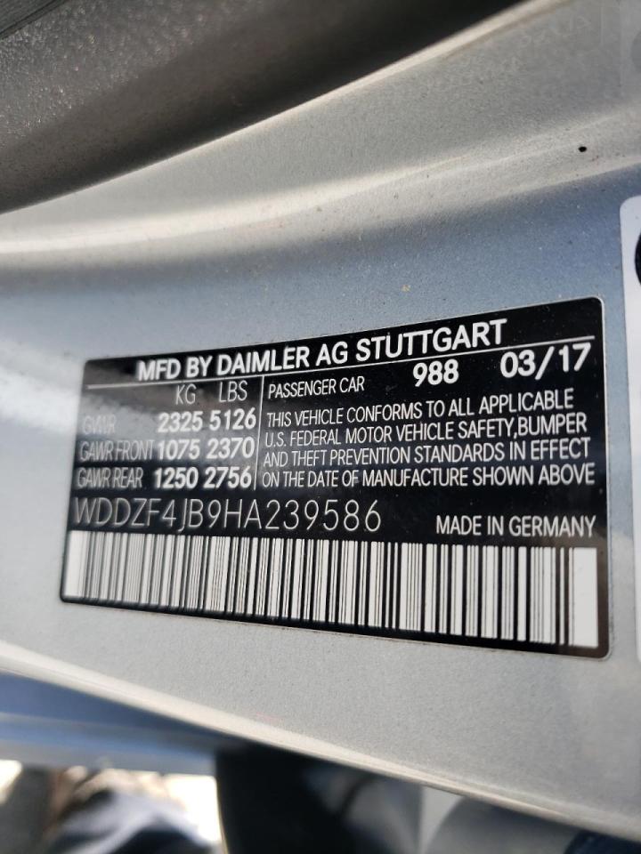Photo 10 from auction – 2017 MERCEDES-BENZ E 300 with VIN WDDZF4JB9HA239586